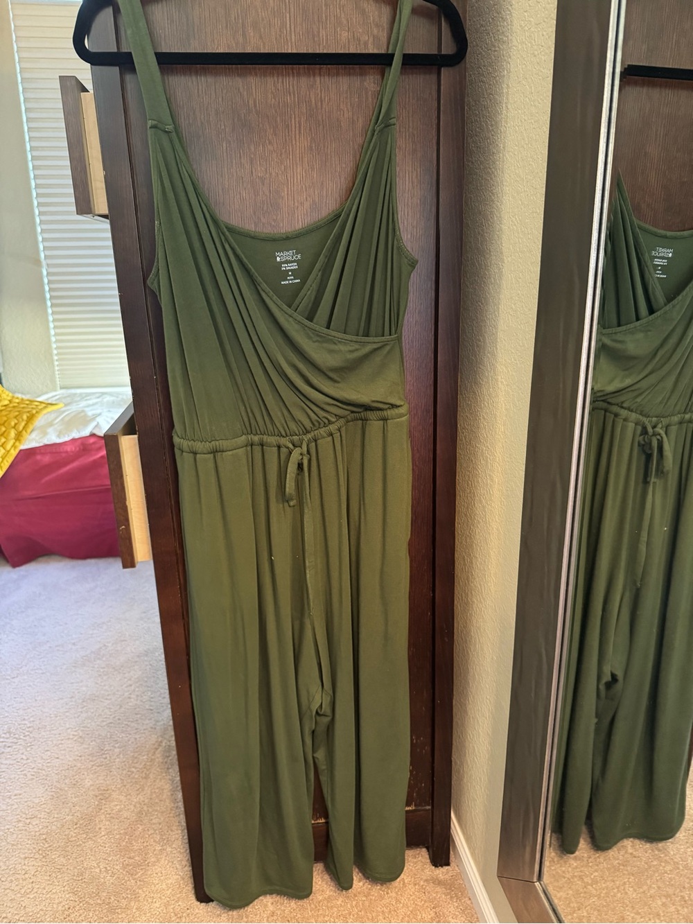 Olive Green Sleeveless Wrap Jumpsuit
